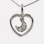 ハート ネックレス ダイヤモンド ゴールド ムーン 月 ペンダント 18金 k18 誕生日 プレゼント 母の日