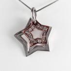 ダイヤモンド ネックレス レディース ゴールド スター 星 コンビカラー ペンダント 18金 k18 誕生日 プレゼント 母の日