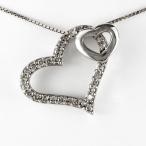 ネックレス レディース ハートダイヤモンド プラチナ 900 オープンハート ダブル ペンダント 誕生日 プレゼント 母の日