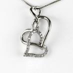 ハート ネックレス ダイヤモンド ゴールド ブラ 揺れる ダブル ペンダント 10金 K10 誕生日 プレゼント 母の日 爆買