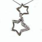 ダイヤモンド ネックレス レディース k18 18k 18金 ゴールド スター 星 ブラ 揺れる ダブル 2連 ペンダント 誕生日 プレゼント 母の日 爆買