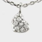 ハート ネックレス ダイヤモンド ペンダント ゴールド 18k パヴェ シンプル プチ 18金 k18 誕生日 プレゼント 母の日