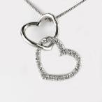 ネックレス レディース ハートダイヤモンド プラチナ 900 ダブル 2連 ペンダント 10金 K10 誕生日 プレゼント 母の日 爆買