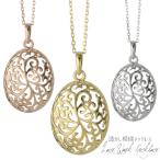 ネックレス レディース k18 18金 18k ゴールド アラベスク模様 透かし オーバル 誕生日 プレゼント 母の日 爆買
