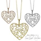 ネックレス レディース k18 18金 18k ゴールド 透かし ハート エスニック ミル 誕生日 プレゼント 母の日 爆買