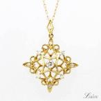 ネックレス レディース 18金 アンティーク ミル ダイヤモンド ペンダント ネックレス 誕生日 プレゼント ギフト 母の日 爆買