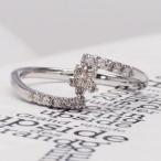 ダイヤリング 指輪 フラワー モチーフ ダイヤモンド 0.2ct ｋ18ホワイトゴールド レディース ジュエリー アクセサリー