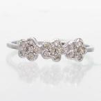 指輪 ピンキーリング フラワーダイヤモンド リング ダイヤ 0.12ct 小指 1号〜 k18ゴールド 18金 レディース アクセサリー