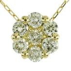 ダイヤモンドネックレス 18k k18ゴールド k18wg k18yg k18pg 0.5ct フラワー 花 セブンスター ペンダント レディース