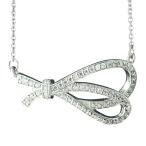 リボン ネックレス ダイヤモンド 0.30ct k18 ゴールド 18金 ペンダント レディース ジュエリー アクセサリー