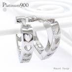 ピアス フープピアス プラチナ900 ハート pt900 中折れ式 レディース ジュエリー アクセサリー
