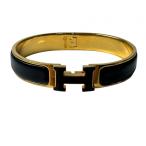  Hermes HERMES клик трещина H браслет черный Gold мужской 