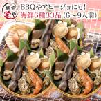 海鮮バーベキューセット 6種 33品 (約6-9人前)3P BBQ バーベキュー 海鮮鍋 ((冷凍))  海鮮セット 海鮮福袋 お取り寄せ 牡蠣 赤エビ ホタテ さざえ いか はまぐり