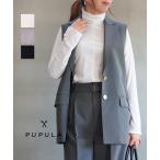 ププラ シアーベロア フレアカフス タートルネック カットソー PUPULA レディース 国内正規品