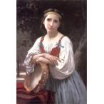 油絵 ウイリアム・ブーグローの名作「バスクドラムと少女」 ma1372