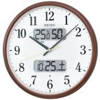 セイコー クロック SEIKO CLOCK 掛け時計 ホワイト ブラウン 電波 アナログ カレンダー 温度 湿度 表示 KX383B