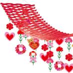 母の日装飾　カーネーションリースプリーツハンガー　L180cm / 飾り ディスプレイ 店舗