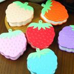 【送料無料】いちごコンタクトレンズケース かわいい 便利 コンパクト 携帯 コンタクト 鏡 苺 イチゴ ストロベリー　ゆめかわ　パステル