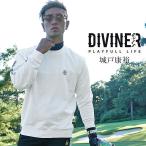 ショッピングゴルフウェア メンズ 【DIVINER GOLF】ゴルフウェア メンズ トレーナー ゴルフ メンズウェアトレーナー 長袖 春 春夏  おしゃれ ブランド ウエアー コーデ  黒 白