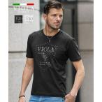 VIOLA rumore ヴィオラ Tシャツ メンズ 半袖 半袖Tシャツ カットソー ラインストーン ロゴTシャツ 白 黒 スリム 細身 ビオラ 夏 夏服 joker ジョーカー Y52316