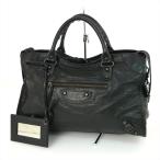 バレンシアガ　BALENCIAGA ブラック レザー ザ・シティ2way バッグ ハンドバッグ　115748 【ku】【中古】