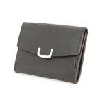 カルティエ CARTIER Cドゥカルティエ スモール 名刺入れ カードケース レザー ブラック メンズ レディース【pa】【中古】