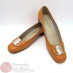 Ferragamo フェラガモ ヴァラ ローパンプス オレンジ 24.5cm レディース【ku】【中古】