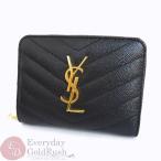 サンローラン SAINT LAURENT PARIS コンパクト財布 ブラック 403723 BOW01 YSL 付属品有り【af】【中古】