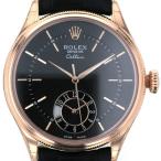 未使用 ロレックス ROLEX チェリーニ デュアルタイム M50525 ランダム 手巻き式 ブラッ ...