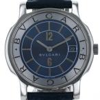 ブルガリ BVLGARI ソロテンポ デイト ST35S クオーツ ブルー 文字盤 2針式 メンズ  ...