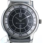 ブルガリ BVLGARI ソロテンポ デイト ST35S クオーツ ブラックシルバー 文字盤 3針式 ...