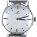 エルジン ELGIN ラウンドフェイス バー 手巻き式 シルバー 文字盤 2針式 メンズ 腕時計 【pa】【中古】