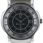 ブルガリ BVLGARI ソロテンポ デイト ST35S クオーツ ブラックシルバー 文字盤 2針式 ...