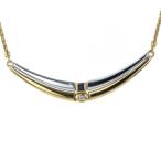 ウンガロ ungaro K18YG WG イエローゴールド ネックレス ダイヤモンド 0.05ct サファイア 0.14ct スパイク 40.5cm 【新品仕上済】【pa】【中古】