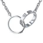 大特価品 Cartier カルティエ K18WG ホワイトゴールド ネックレス ベビーラブネックレス サークル 連結リング 44cm【新品仕上済】【af】【中古】
