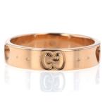 GUCCI グッチ K18PG ピンクゴールド アイコンアモールリング GG ICON ハート フラット 透かし 指輪 7.5号 箱付き【新品仕上済】【af】【中古】