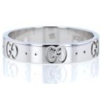GUCCI グッチ K18WG ホワイトゴールド アイコンリング GG ICON フラット シンプル 指輪 14.5号 箱付き【新品仕上済】【af】【中古】