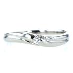 値下げ LANVIN ランバン Pt1000 純プラチナ リング ダイヤモンド0.03ct サファイア0.03ct インサイドストーン ウェーブ 指輪 13号【新品仕上済】【el】【中古】