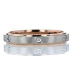 LANVIN ランバン K18 Pt950 ピンクゴールド プラチナ リング ダイヤモンド0.06ct サファイア 6石 つや消し 指輪 12号【新品仕上済】【el】【中古】