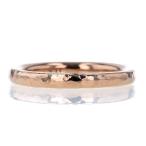 ILA イラ K18PG ピンクゴールド リング ダイヤモンド 0.02ct 一粒石 ハンマー仕上げ 槌目 シンプル 指輪 9.5号【新品仕上済】【pa】【中古】