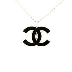 シャネル CHANEL ココマークネックレス シルバー× ブラック レディース アクセサリー ブランドアクセサリー  【af】【中古】
