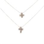 アン クライン ANNE KLEIN 2連クロス ネックレス  シルバー レディース  アクセサリー【el】【中古】
