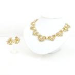 ニナリッチ NINA RICCI ネックレス イヤリング 2点セット レディースアクセサリー フラワーデザイン メッキ ゴールド ブランドアイテム【el】【中古】