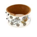 エドハーディー Ed Hardy レザーブレスレット ホワイト タイガー柄 レザー ブランドアクセサリー レザーブレスレット【mi】【中古】