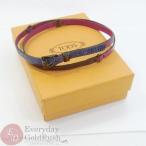 トッズ TOD'S レザー 繋ぎ合わせ ブレスレット チョーカー ピンク系【zo】【中古】