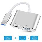 usb hdmi 変換 WU-MINGLU USB 3.0 To HDMI VGA 変換アダプター VGA＆HDMI同時出力 Windows