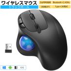 トラックボール ワイヤレスマウス Bluetooth+2.4GHz ボール ダブルモード3台同時接続 瞬時接続 トラックボールマウス Type-C充電式  無線マウス 親指