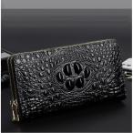 財布 長財布 メンズ 牛革 クロコ型押し