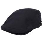 ハンチング ハンチング帽 メンズ 大きいサイズ 帽子 65cm対応  コットン ヘリンボーン サイドベルト ブラック ネコポス対応 全国送料無料