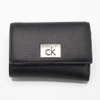 カルバンクライン CK Calvin Klein 三つ折り財布 K60K612834 ブラック レディース CK PLAQUE SMALL TRIFOLD WIHT ZIP コンパクト財布 Europeライン